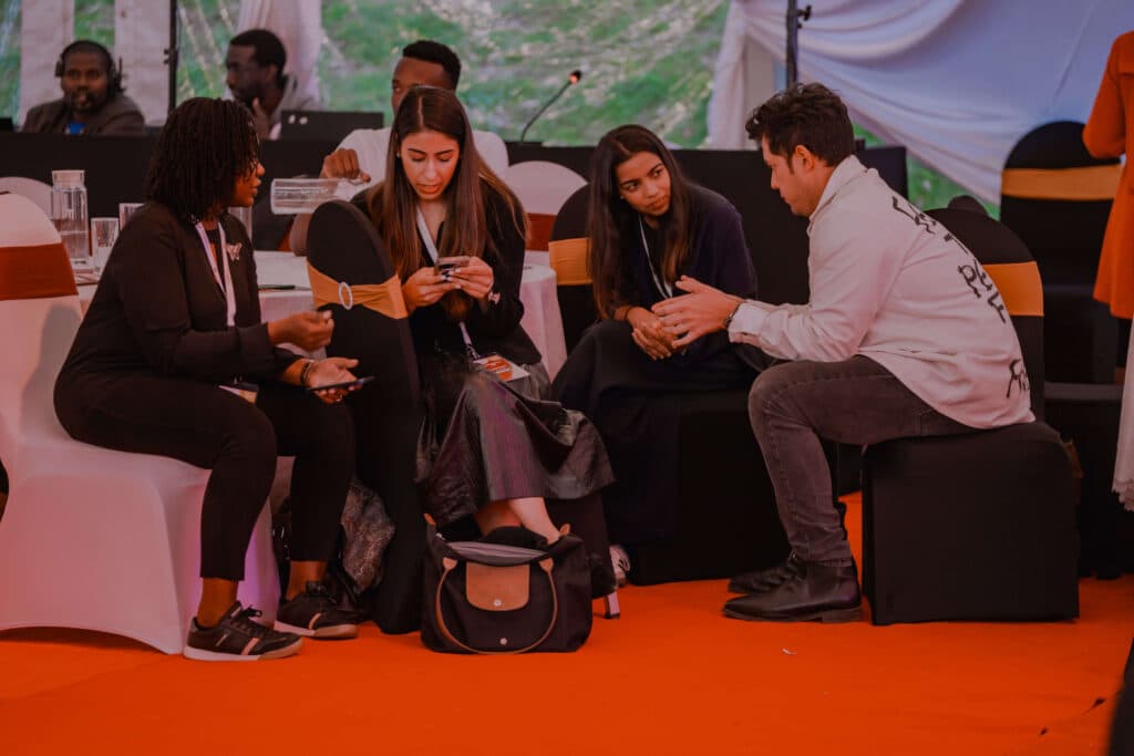 Founders in conversation at the Startup World Cup 2025 event