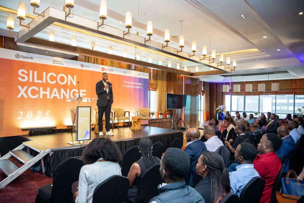 Emmanuel Lubanzadio, OpenAI Africa Lead, delivering keynote at Silicon Xchange Nairobi 2025